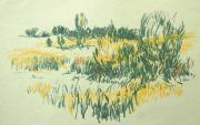 Petrik Pál: Cserjés<br />
Pasztell, 45 × 62 cm<br />
Városi Múzeum, Zenta